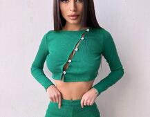 Комплект : штани кльош і топ на ґудзиках   Комплект : штани кльош і топ на ґудзиках   | PUSHKA SHOP