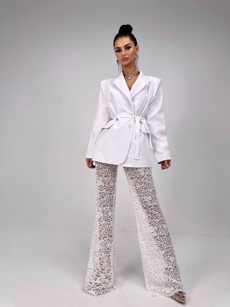 Комплект: мереживний корсет бюстьє + штани + піджак  Комплект: мереживний корсет бюстьє + штани + піджак  | PUSHKA SHOP