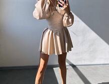 Сукня з корсетом, декорованим бахромою зі страз Ручна робота  Сукня з корсетом, декорованим бахромою зі страз Ручна робота  | PUSHKA SHOP