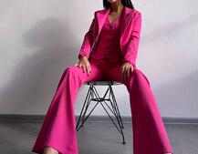 Костюм: піджак на підкладці, штани кльош+ жилет  Костюм: піджак на підкладці, штани кльош+ жилет  | PUSHKA SHOP