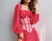 Сукня міні в квітковий принт + прозорий корсет  | PUSHKA SHOP