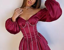 Комплект: сукня з подвійною спідницею + корсет, декорований стразами    Комплект: сукня з подвійною спідницею + корсет, декорований стразами    | PUSHKA SHOP