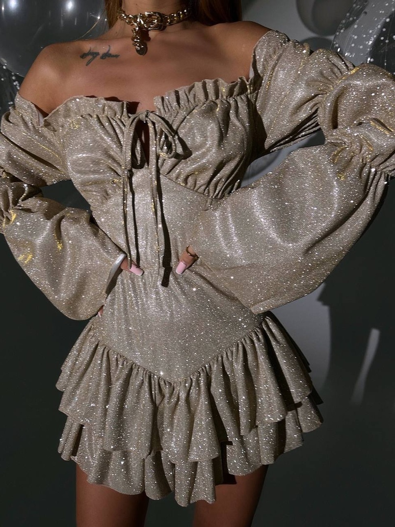 Сукня із пишною спідницею та воланами Сукня із пишною спідницею та воланами | PUSHKA SHOP