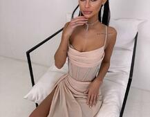 Комплект: корсет декорований стразами + спідниця максі  | PUSHKA SHOP