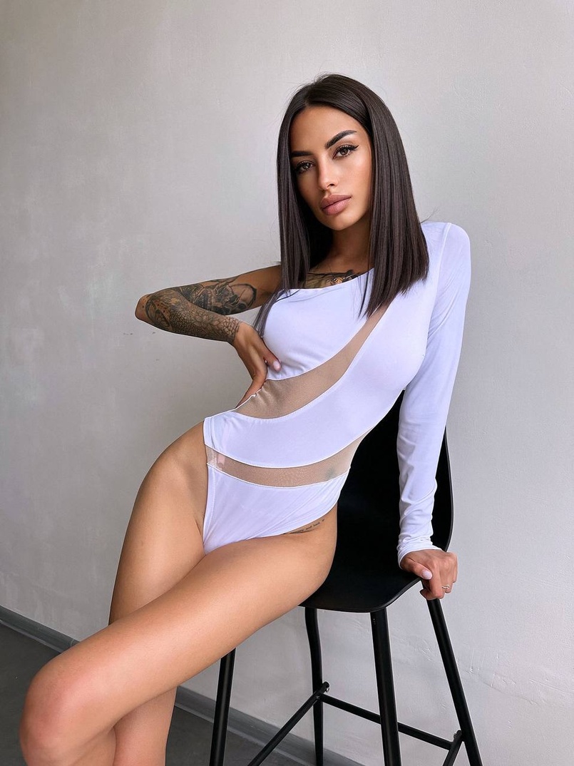 Боді на одне плече із вставками сітки Боді на одне плече із вставками сітки | PUSHKA SHOP