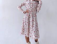 Цветочное платье-рубашка на пуговицах Цветочное платье-рубашка на пуговицах | PUSHKA SHOP