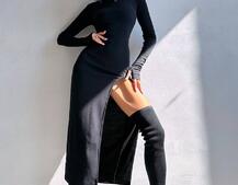 Трикотажна сукня міді зі шнурівкою на спинці  Трикотажна сукня міді зі шнурівкою на спинці  | PUSHKA SHOP