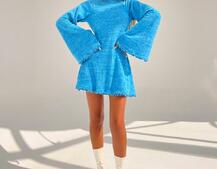 Трикотажна сукня міні з розкльошеними рукавами та відкритою спиною | PUSHKA SHOP