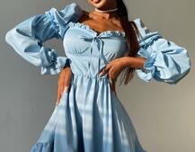 Платье с чашечками и пышной юбкой с оборками   Платье с чашечками и пышной юбкой с оборками   | PUSHKA SHOP