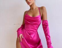 Комплект: корсет з рукавичками + спідниця максі з драпіруванням   | PUSHKA SHOP