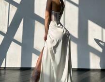 Комплект: корсет, декорований стразами + спідниця максі з драпіруванням  Комплект: корсет, декорований стразами + спідниця максі з драпіруванням  | PUSHKA SHOP