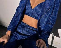 Костюм: піджак на підкладці, штани кльош+ топ з чашечками Костюм: піджак на підкладці, штани кльош+ топ з чашечками | PUSHKA SHOP