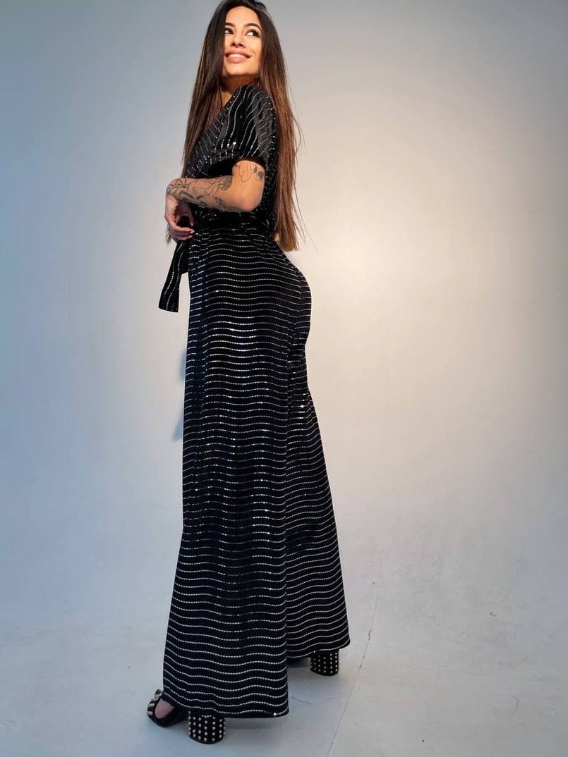 Бархатный комбинезон с голографическими блестками  Бархатный комбинезон с голографическими блестками  | PUSHKA SHOP