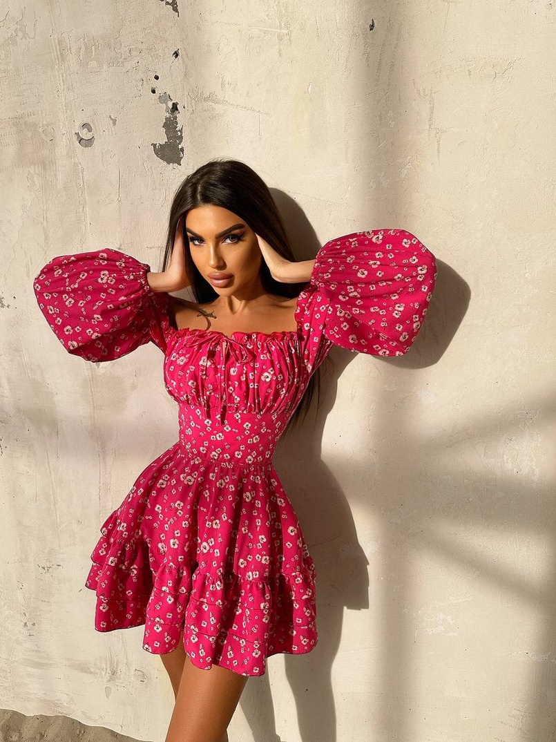 Сукня з воланами та шнурівкою  по спинці Сукня з воланами та шнурівкою  по спинці | PUSHKA SHOP