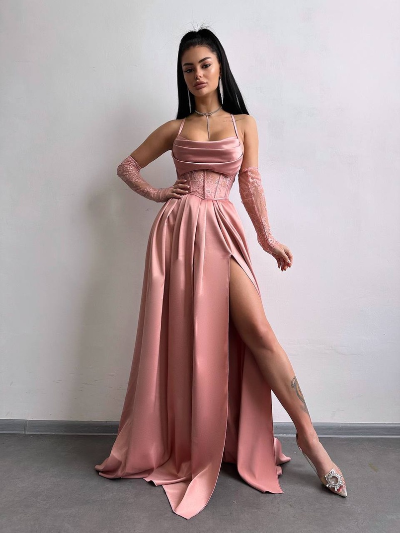 Атласний комплект: корсет + спідниця максі Атласний комплект: корсет + спідниця максі | PUSHKA SHOP