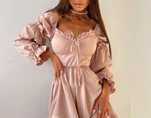 Платье с чашечками и пышной юбкой с оборками   | PUSHKA SHOP