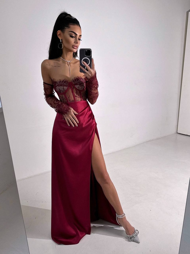 Комплект: мереживний корсет  +  спідниця максі   | PUSHKA SHOP