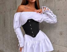 Комплект: Сукня-сорочка + корсет на гачках Комплект: Сукня-сорочка + корсет на гачках | PUSHKA SHOP