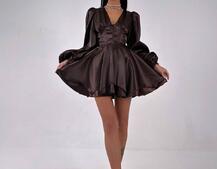 Атласна корсетна сукня  з пишною подвійною спідницею  Атласна корсетна сукня  з пишною подвійною спідницею  | PUSHKA SHOP