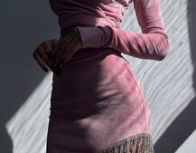 Оксамитовий комплект, декорований бахромою зі страз Оксамитовий комплект, декорований бахромою зі страз | PUSHKA SHOP