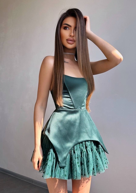 Атласна корсетна сукня  | PUSHKA SHOP