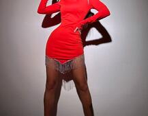 Сукня міні, декорована бахромою зі страз     Ручна робота  Сукня міні, декорована бахромою зі страз     Ручна робота  | PUSHKA SHOP