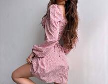 Сукня міні в квітковий принт + прозорий корсет  Сукня міні в квітковий принт + прозорий корсет  | PUSHKA SHOP