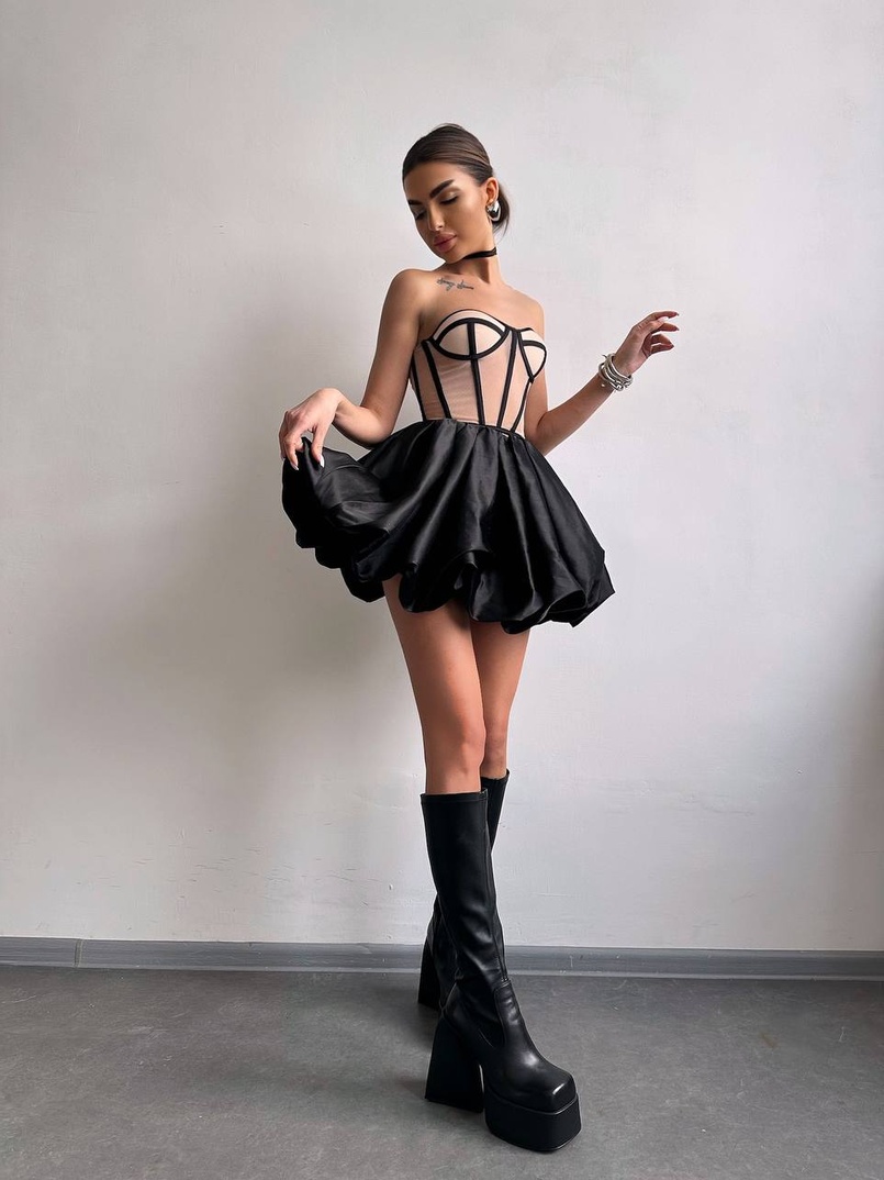 Комплект : корсет  з чашечками+ спідниця балон  | PUSHKA SHOP