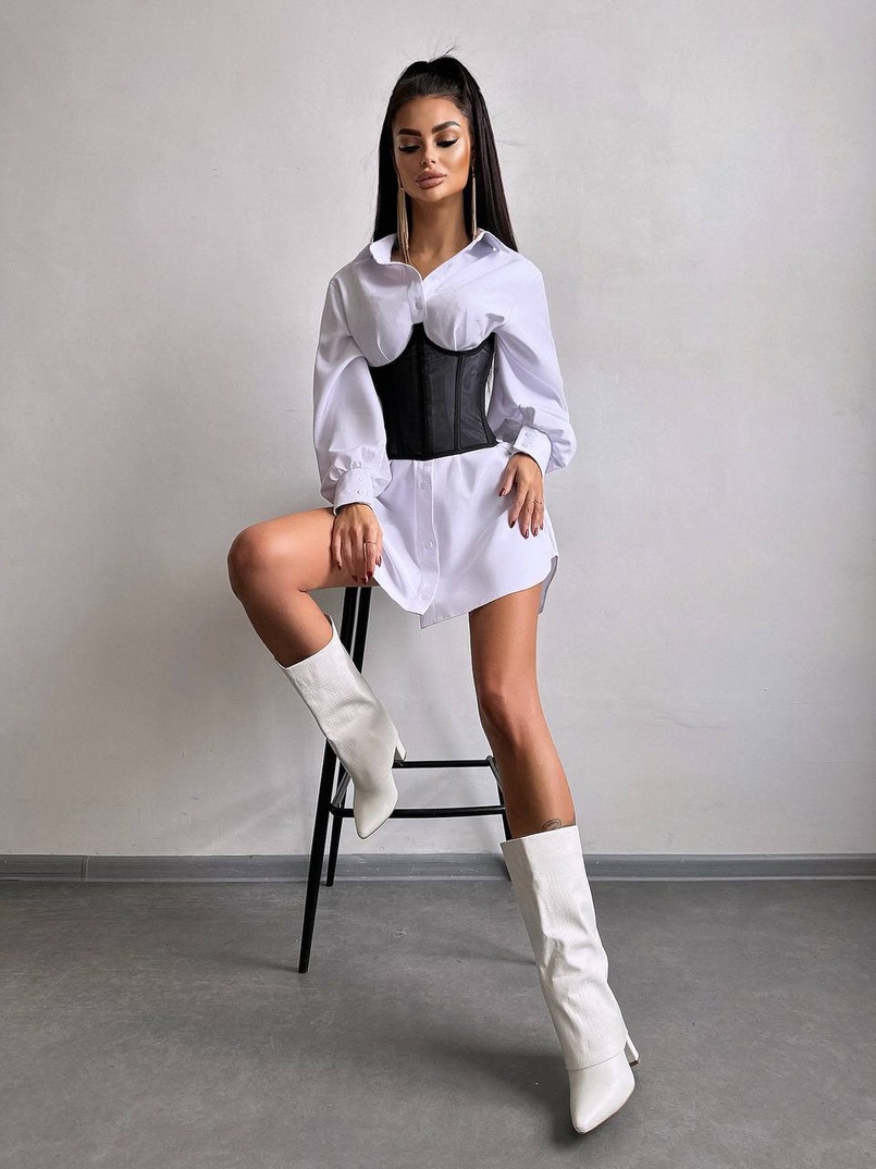 Приталена сорочка + корсет  Приталена сорочка + корсет  | PUSHKA SHOP