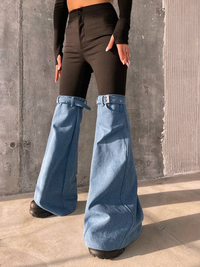 Штани-кльош  з металевими застібками   Штани-кльош  з металевими застібками   | PUSHKA SHOP