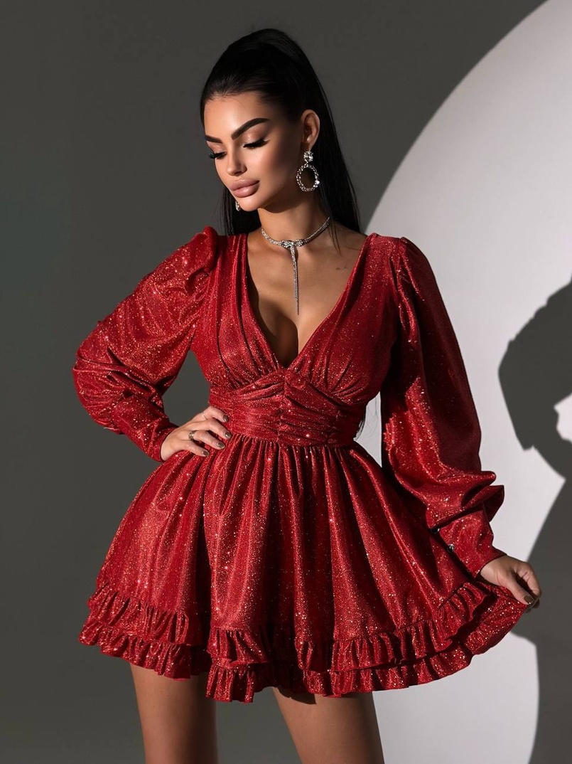 Сукня із пишною подвійною спідницею та драпіруванням Сукня із пишною подвійною спідницею та драпіруванням | PUSHKA SHOP