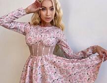 Корсетна сукня з пишною спідницею в квітковий Принт  Корсетна сукня з пишною спідницею в квітковий Принт  | PUSHKA SHOP