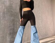 Штани-кльош  з металевими застібками   Штани-кльош  з металевими застібками   | PUSHKA SHOP