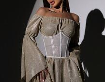 Сяючий комплект: сукня + корсет   Сяючий комплект: сукня + корсет   | PUSHKA SHOP