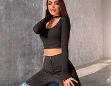 Штани-кльош  з металевими застібками   Штани-кльош  з металевими застібками   | PUSHKA SHOP