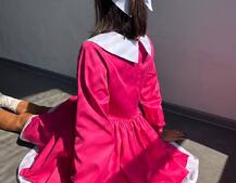 Котонова сукня з комірцем + бант  Котонова сукня з комірцем + бант  | PUSHKA SHOP