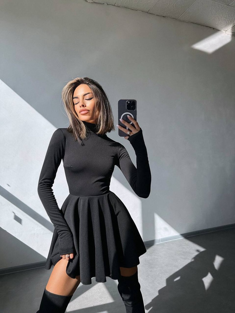 Сукня міні зі спідницею-сонцем  Сукня міні зі спідницею-сонцем  | PUSHKA SHOP