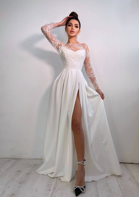 Платье макси с пайетками и разрезом на юбке | PUSHKA SHOP