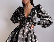 Сукня міні з пишною спідницею та драпіруванням на талії Сукня міні з пишною спідницею та драпіруванням на талії | PUSHKA SHOP