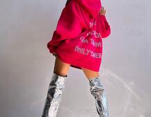 Трендове худі over size із сяючими стразами  | PUSHKA SHOP