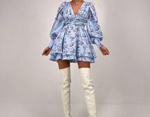 Сукня міні з пишною спідницею та драпіруванням на талії | PUSHKA SHOP