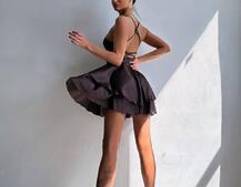 Шовкова сукня  з пишною спідницею та шнурівкою   Шовкова сукня  з пишною спідницею та шнурівкою   | PUSHKA SHOP