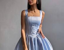 Атласна корсетна сукня міні  Атласна корсетна сукня міні  | PUSHKA SHOP