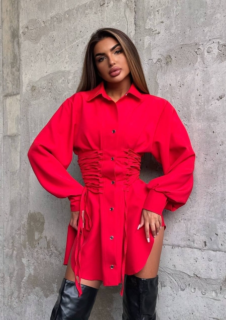 Сукня-сорочка зі шнурівкою Сукня-сорочка зі шнурівкою | PUSHKA SHOP