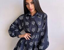 Приталена сорочка з принтом Приталена сорочка з принтом | PUSHKA SHOP