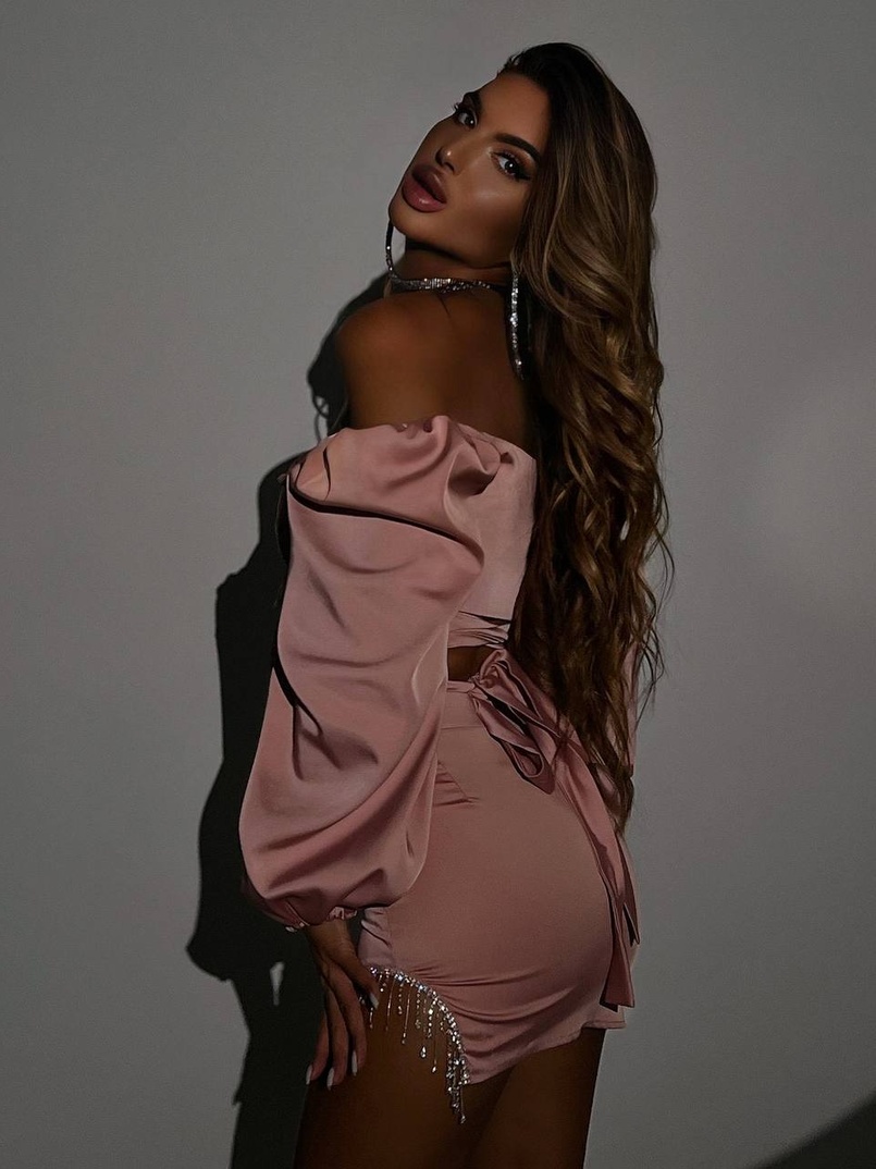 Атласний комплект, бахромою зі стразами  Ручна робота, прикраса пришита  Атласний комплект, бахромою зі стразами  Ручна робота, прикраса пришита  | PUSHKA SHOP