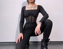 Облягаючий трикотажний комбінезон з елементами корсету  Облягаючий трикотажний комбінезон з елементами корсету  | PUSHKA SHOP