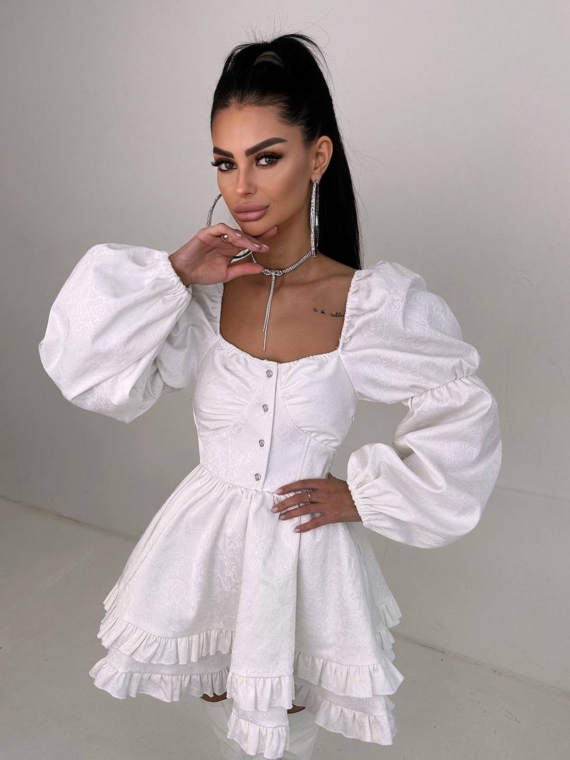 Корсетна сукня  з пишною подвійною спідницею та рюшами  | PUSHKA SHOP