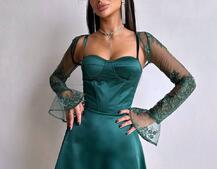 Атласна корсетна сукня-бюстьє + мереживне болеро Атласна корсетна сукня-бюстьє + мереживне болеро | PUSHKA SHOP