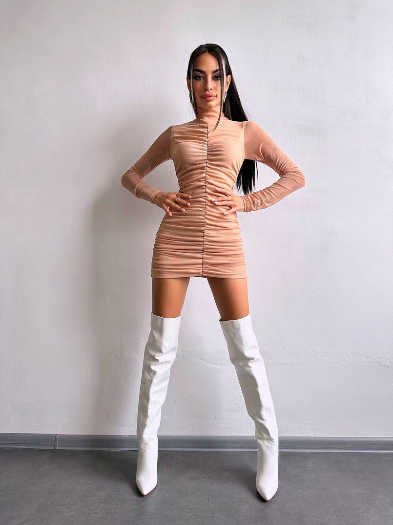 Сукня міні з драпіруванням  | PUSHKA SHOP